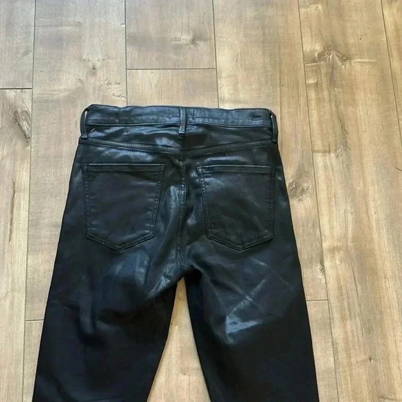 𝅺AGOLDE Sophie High Rise Coated Shiny Skinny Black Jeans Sz 27 - Picture 6 of 6